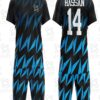 striped soccer jersey and shorts