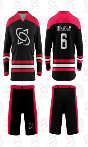 Private label custom ice hockey uniforms manufactured for sportswear brands and wholesale distributors.