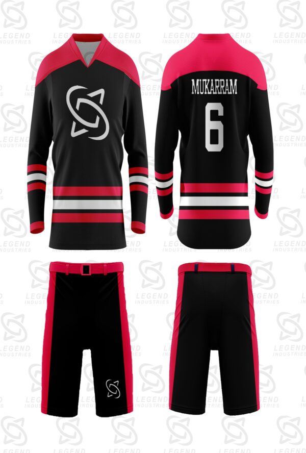 Private label custom ice hockey uniforms manufactured for sportswear brands and wholesale distributors.