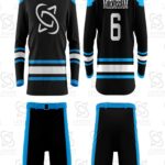 Professional sublimated ice hockey uniforms with vibrant colors and long-lasting graphics.