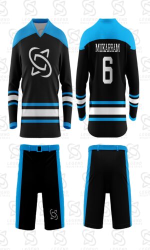 Professional sublimated ice hockey uniforms with vibrant colors and long-lasting graphics.